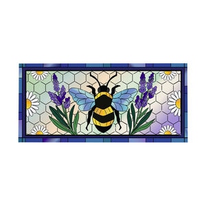 Evergreen Sassafras Switch Door Mat Lavender Honey Bee 22 in. x 10 in.