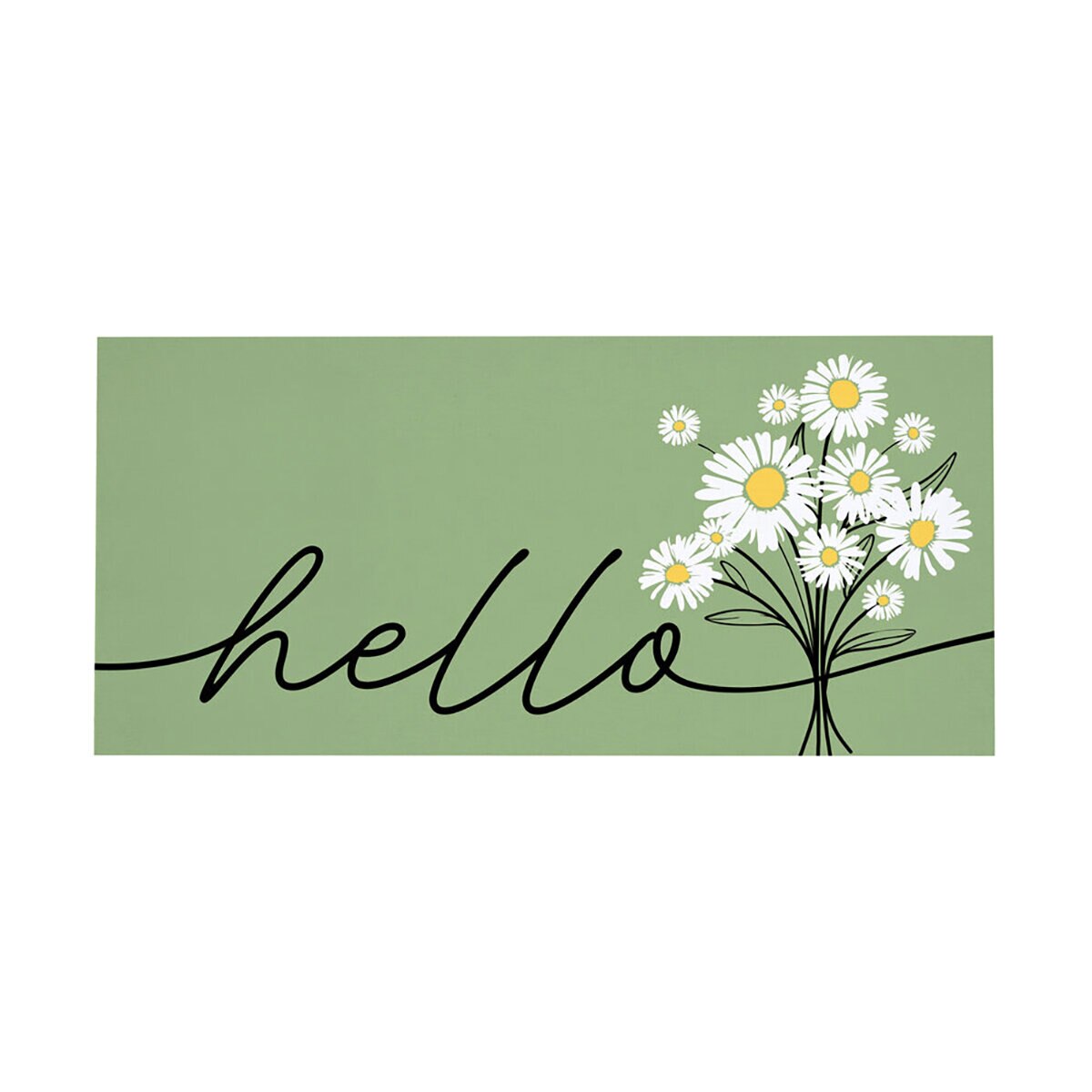 Evergreen Sassafras Switch Door Mat Hello Dainty Daisies 22 in. x 10 in ...