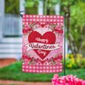 Evergreen Garden Flag Suede Checks & Swirls 12-1/2 in. x 18 in.