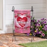 Evergreen Garden Flag Suede Checks & Swirls 12-1/2 in. x 18 in.