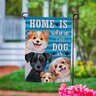 Evergreen Garden Flag Suede Home is Where the Dog Is 12-1/2 in. x 18 in.