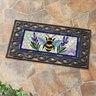 Evergreen Sassafras Switch Door Mat Lavender Honey Bee 22 in. x 10 in.