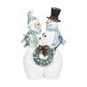 Heartfelt Cheer Garden Statue Frosted Snowmen Resin 10 in. x 15-1/2 in.