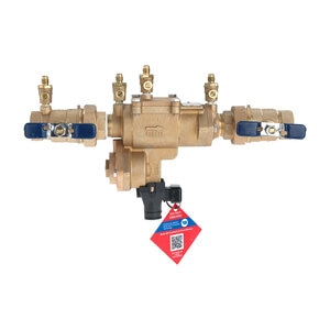 FEBCO 860U In-Line Reduced Pressure Zone Assembly w/ Unions 1 in. Bronze w/ Flood Sensing Capability (Sensing Upgrade Kit Sold Separately)