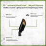 FX Luminaire Black Finish CA51, ZD 5VA, K27, WFL, FB MR16 ACCENT, STAKE