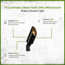 FX Luminaire Black Finish CA51, ECO 6VA, K27, FLD, FB MR16 ACCENT, STAKE