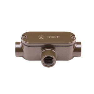 FX Tree Ring Junction Box T-Style Conduit Body Bronze Metallic Finish