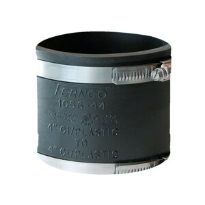 Fernco Rubber Pipe Coupling 4 in. w/ Hose Clamps