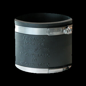 Fernco Rubber Pipe Coupling 4 in. w/ Hose Clamps