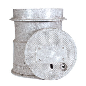 Fibrelyte Valve Box Lid Round 9 in. Drop-in Gray Composite Irrigation For FL08T Box