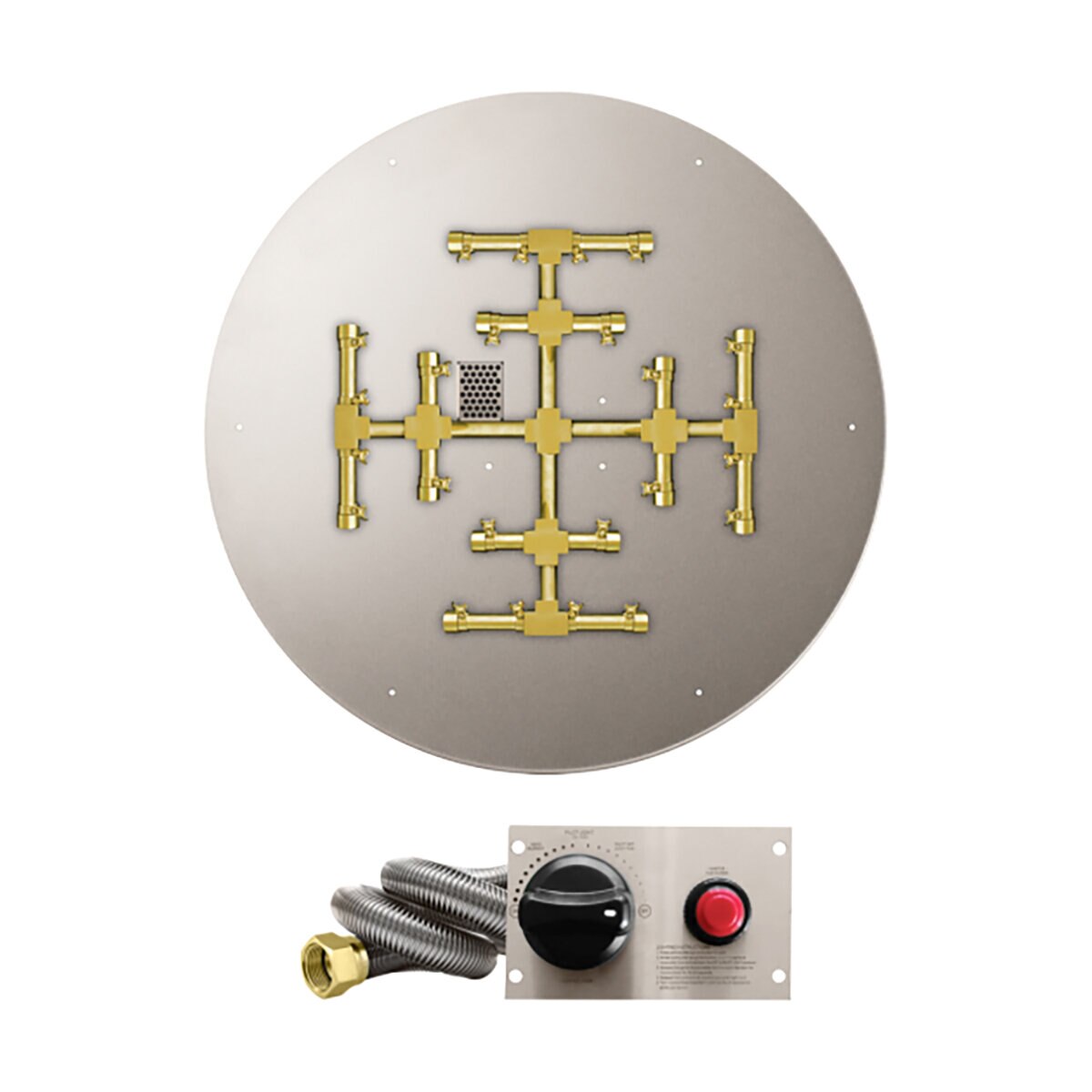 Firegear Pro Series Burner System 29 in. Round Stainless Steel Flat Pan ...