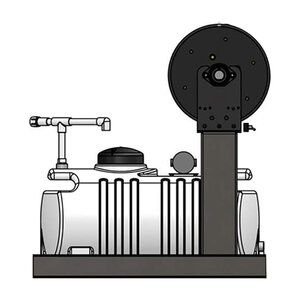 GNC 025g In-Line Electric Sprayer CROSS MOUNT with 5 in. Lid Remco 12V Elect Pump SS Frame 12 in. Econo Reel with 200 x 3/8