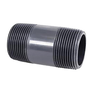 Genova Molded TBE Nipple Gray Sch 80 PVC 1 in. x 8 in. Threaded 