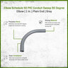 Sch 40 PVC Conduit Sweep 90 Degree Elbow 1 in.
