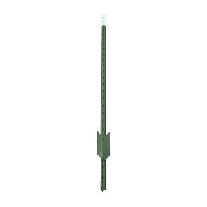 Green Resource Raw Cut Unpainted T-Post Green Steel 4 ft. 
