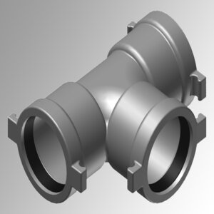 Harco Ductile Iron IPS Tee 4 in. x 4 in. x 3 in.