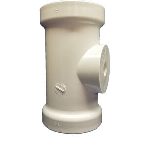 Harco SDR-21 PVC Service Tee 4 in. x 1 in. Gasket x FIPT