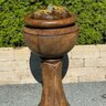 Henri Fountain Tall Maple Leaf Patio Bubbler 16-1/2 in. x 37 in.
