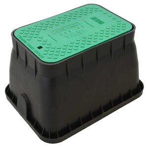 Highline Standard Valve Box Rectangle 11 in. x 16 in. x 12 in. H Black Box/Green Lid Drop-in CV Closed Mouse Holes