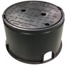 Highline Valve Box Round 10 in. Black Box/Black Lid Drop-in Water
