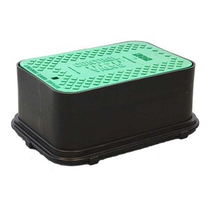 Highline Standard Valve Box Extension Rectangle 11 in. x 16 in. x 6 in.H Black Box/Green Lid Drop-in CV Closed Mouse Holes