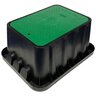 Highline Jumbo Valve Box Rectangle 14 in. x 20 in. x 12 in.H Black Box/Green Lid Drop-in CV Closed Mouse Holes