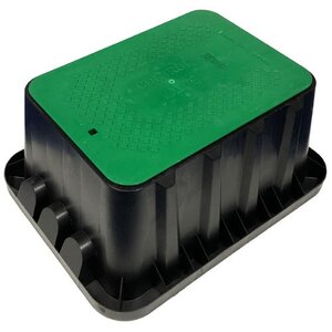 Highline Jumbo Valve Box Rectangle 14 in. x 20 in. x 12 in.H Black Box/Green Lid Overlapping CV Closed Mouse Holes