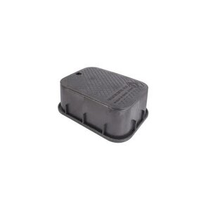 Highline Standard Valve Box Rectangle 11 in. x 16 in. x 12 in.H Black Box/Black Lid Drop-in CV Closed Mouse Holes