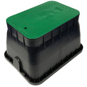 Highline Standard Valve Box Rectangle 11 in. x 16 in. x 12 in.H Black Box/Green Lid Overlapping CV Closed Mouse Holes