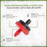 Hunter Self Piercing Emitter 2.0 GPH Red 1/4 in. Barb