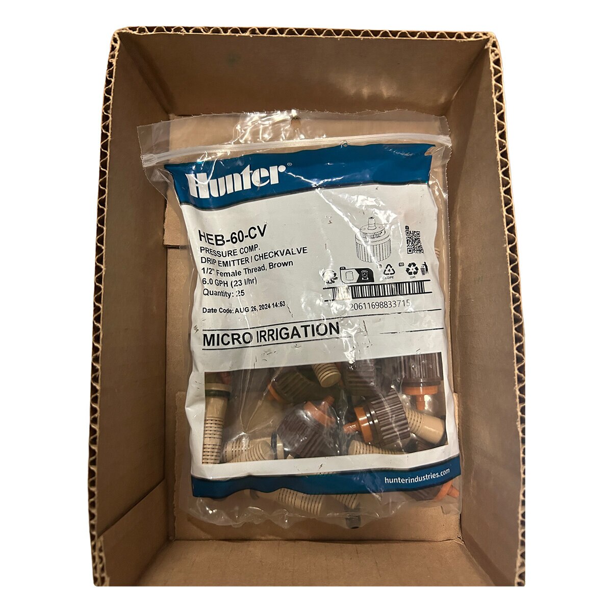 HUNTER THREADED EMITTER 6.0 GPH ORNAGE 1/2 IN FIPT W/ CHECK V | SiteOne US