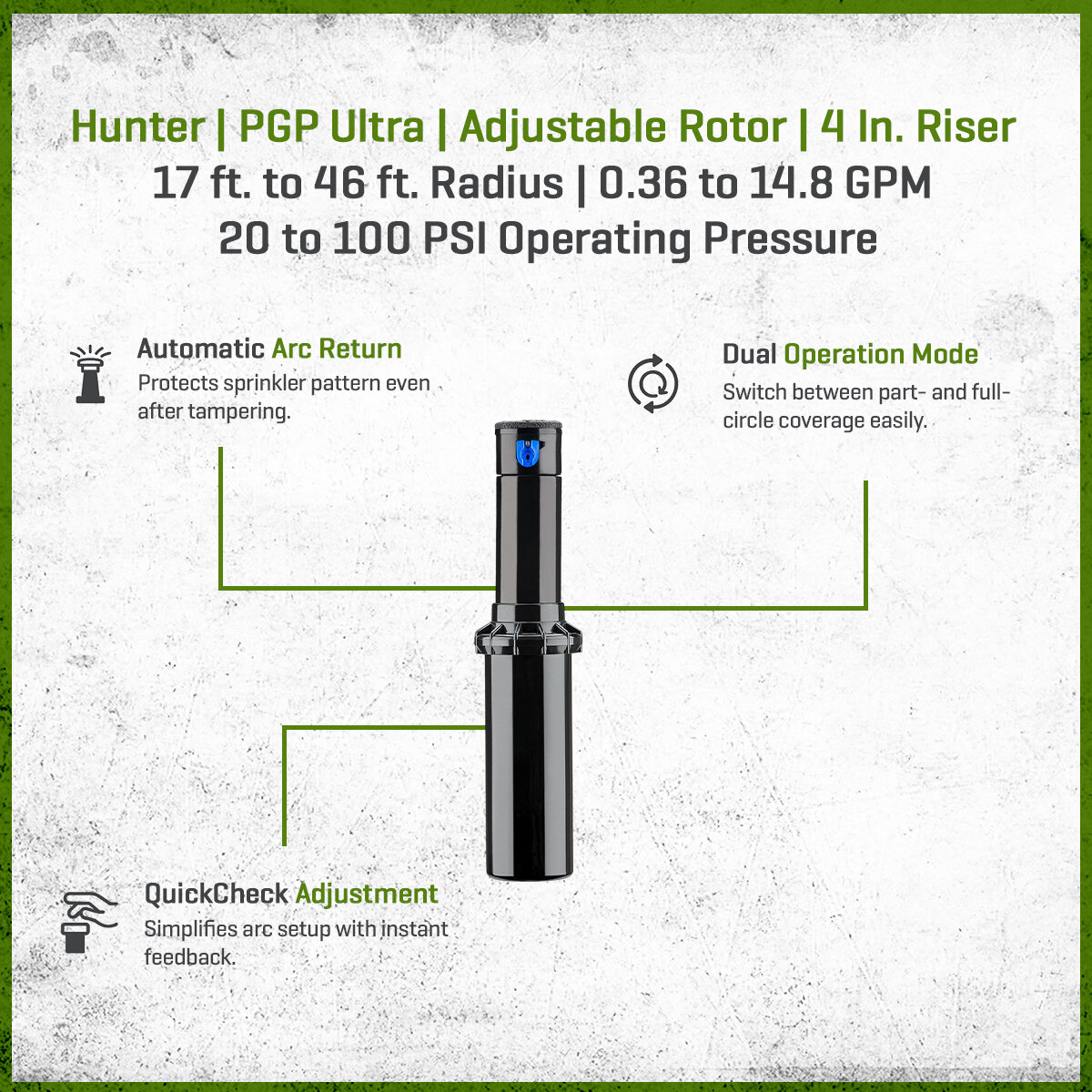 Hunter PGP Ultra Adjustable Rotor 4 in. Riser | SiteOne US