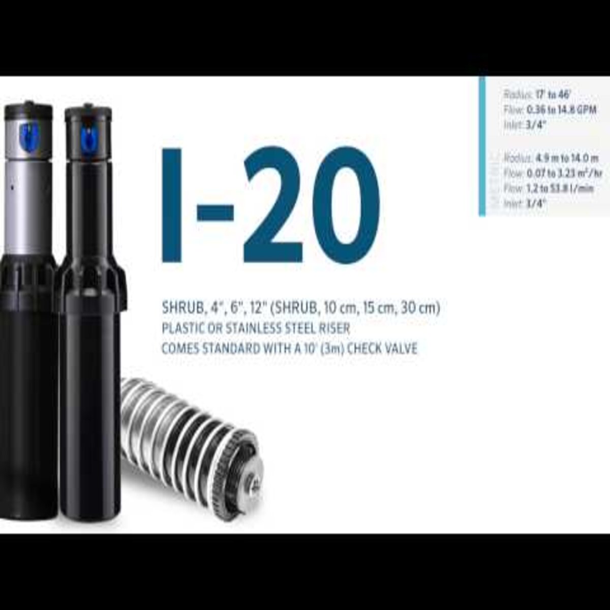 Hunter I-90 Adjustable Large Turf Rotor 3 in. Riser w/ Check Valve ...