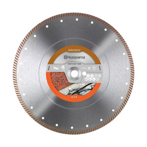 Husqvarna Tacti-Cut S35 14 in. Solid Rim Diamond Blade - Medium and Hard Materials
