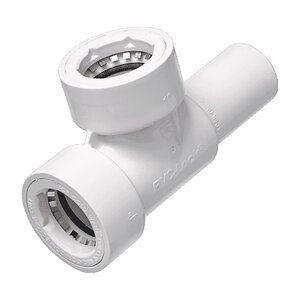 HydroRain Manifold Tee White PVC 1 in. Spigot x Socket
