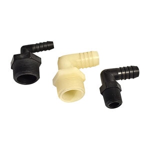 1/2 MNPT X 1/2 HOSE BARB POLY ELBOW GNC