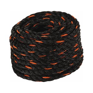 Truck Rope 3-Strand Black & Orange 3/8 in. x 50 ft.
