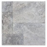 Dimensional Silver Travertine Tumbled Tile 1/2 in. French Pattern