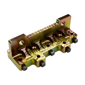 JRM .375 in. 10 Hole Quad Tine Block for Toro Procore 648 (Gold Rust-Proof Coating)