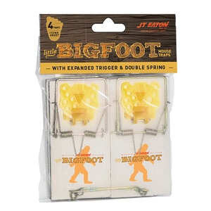 JT Eaton Little Bigfoot Mouse Size Wooden Snap Trap 4 Count Pack
