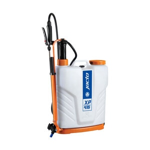 Jacto XP416, 4-Gallon Backpack Sprayer Orange/White, 7.9lbs. , 65 in. Hose, Deluxe Straps, SS Wand
