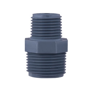 Jain Sch 80 PVC Reducing Nipple 1/2 in. MIPT x 3/4 in. MIPT