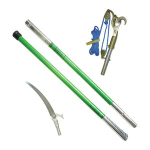 Jameson Green Landscapers Ferrule Pole Pruning Kit w/ Saw Head and Pruner Head 12 ft. 