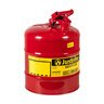 Justrite Type 1 Safety Gas Can Metal Red 5 gal.
