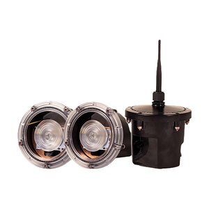 Kasco 4-Fixture RGBW18 Light Kit - App controlled Kit LED 120V 18W ea. 1,272 Lumens per Fixture and control Fixture w/ antenna 50ft Cord w/6' Quick Disc. Stub Cord For Kasco Fountains and Aerators 2, 3, 5, and 7.5 HP units