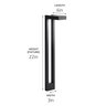 Kichler 12V Two Arm Path Light Textured Black Finish 16.25W LED with Ground Stake, 22 in. Height, T5 Lamp Type