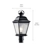 Kichler 15869 Outdoor Post Light Black Finish Aluminum 20.75 in. LED 3000K CRI 80 E26 Socket 150W 120V
