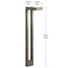 Kichler 12V LED Contemporary Two Arm Path Light in Centennial Brass Finish, 16.25W T5 Lamp, 22 in. Height, Includes Ground Stake