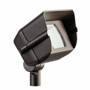 Kichler Miniature Hooded Adjustable Wide Flood Light Textured Architectural Bronze Finish 35W 12V Halogen 90° Beam Angle 5 in. x 5 in. x 4-1/2 in.