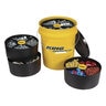 King Innovations Yellow Pail with Lid - 5 Gallon Capacity, Includes 2 Large and 2 Small Black Trays